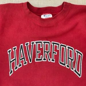 Vintage 1980s Haverford College Champion crew neck